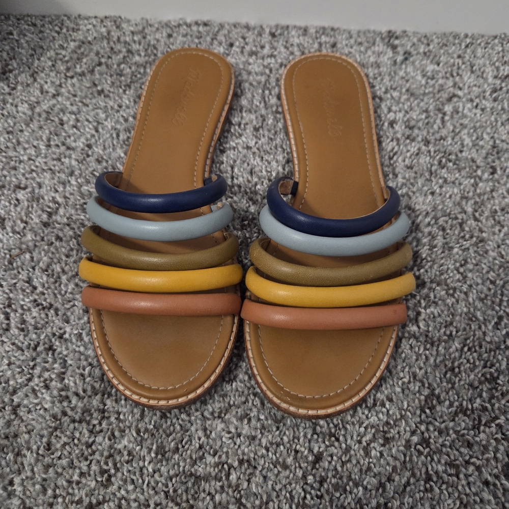 Madewell Addie Colorful Multi-Strap Sandals Sz 9